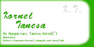 kornel tancsa business card